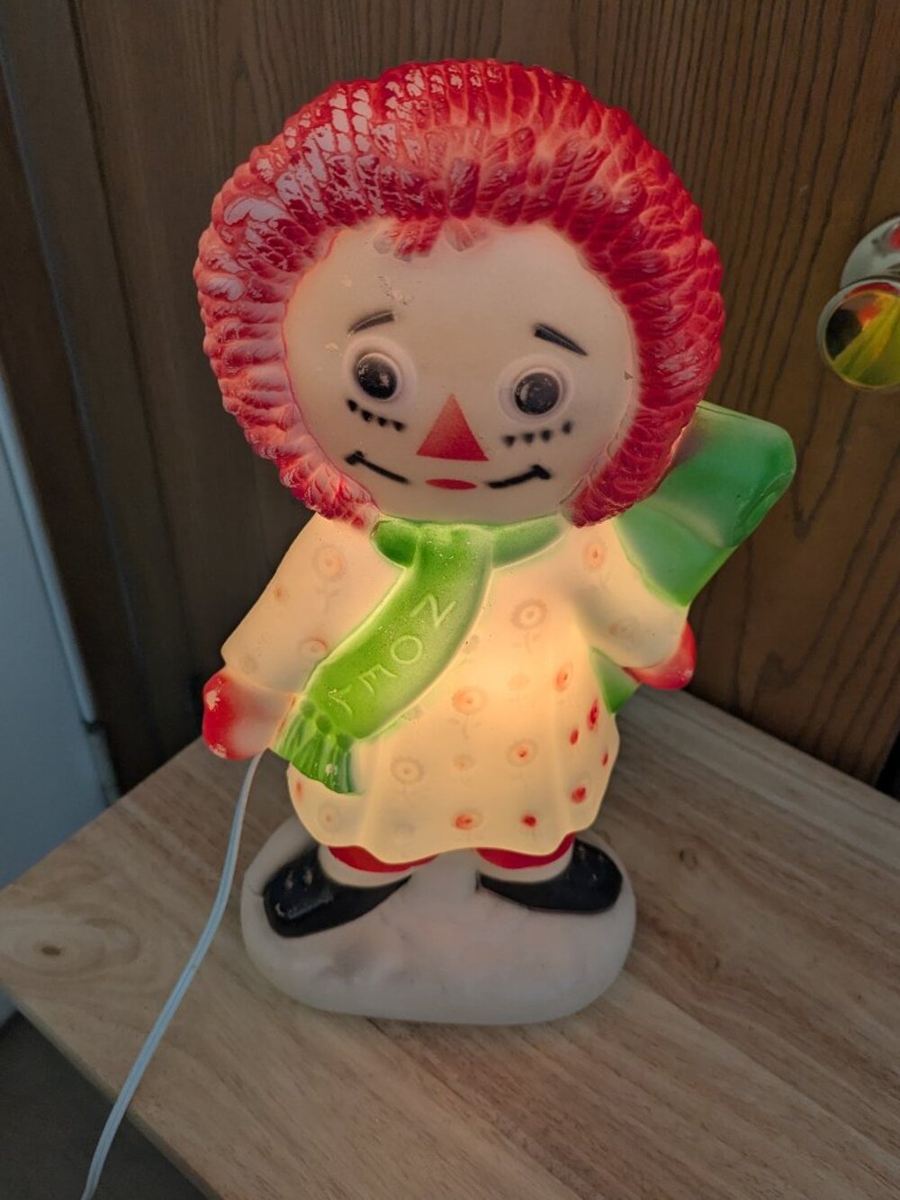 VTG Holiday Blow Mold Raggedy Ann Christmas Light Up Working 1973 Yard Decor - Picture 4 of 12